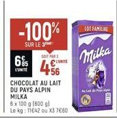 chocolat au lait Milka