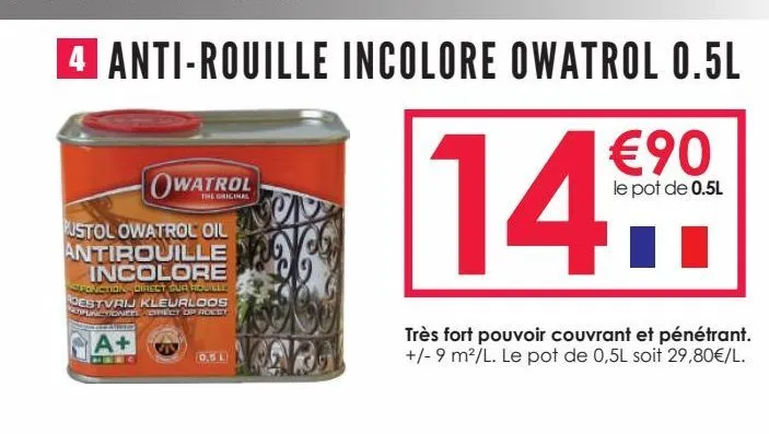 antirouille incolore owatrol 0,5l