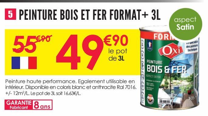 Peinture Bois et Fer Format + satin 3L