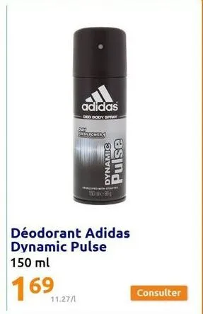 adidas  ded body spult  11.27/1  544 pre power  dynamic  pulse  déodorant adidas dynamic pulse 150 ml  unic  consulter 