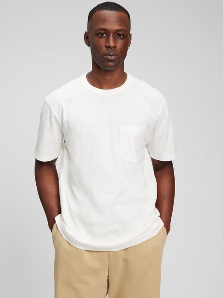 T-shirt à poche en coton flammé offre à 19,99€ sur Gap