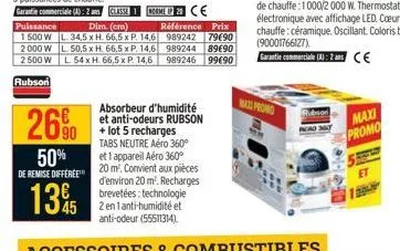 26%  50% de remise différee"  135  classe dim. (cm)  l. 34,5 x h. 66,5 x p. 14,6 l 50,5 x h 66,5 x p. 14,6 l 54 x h 66,5 x p. 14,6  herme 220 ce  référence prix 989242 79€90 989244 89690 989246 99€90 