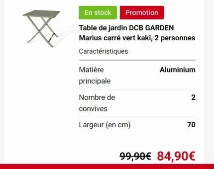 table de jardin 