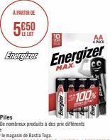A PARTIR DE  LE LOT  Energizer  Energizer  MAX  AA PACK  Piles  De nombreux produits à des prix différents  100% 