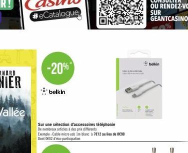 -20%  belkin  Sur une sélection d'accessoires téléphonie De nombreux articles à des prix différents  belkin 