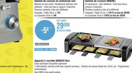 S  Gamme de cuisson en aluminium noir Manche en inox riveté - Revêtement intérieur anti-adhérent-Fond tous feux y compris Tinduction Plusieurs produits à des prix différents Exemples: Poêle 20cm à 15€