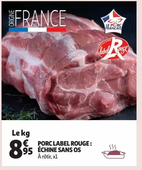 porc label rouge : échine sans os