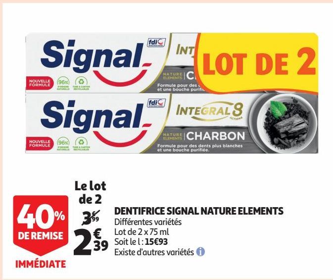 DENTIFRICE SIGNAL NATURE ELEMENTS 