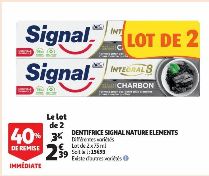 dentifrice signal nature elements 