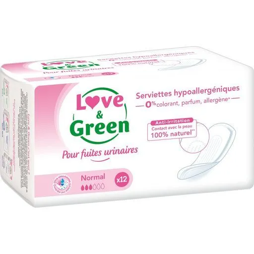 serviettes incontinence love and green