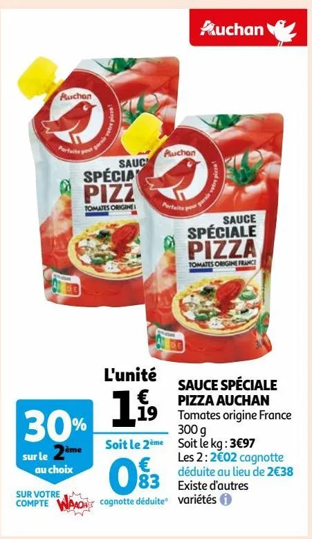 sauce spéciale pizza auchan