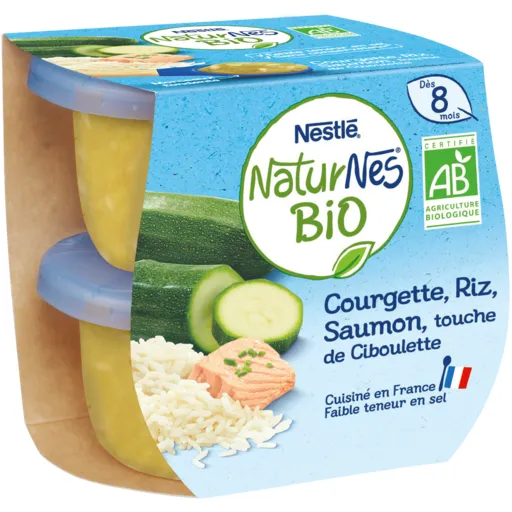 pots de légumes viande ou poisson naturnes bio nestlé