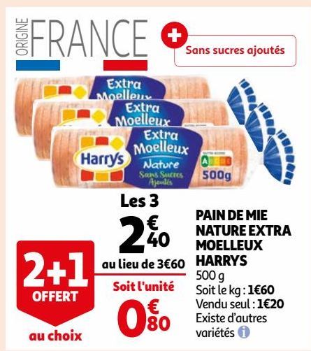 PAIN DE MIE NATURE EXTRA MOELLEUX HARRYS