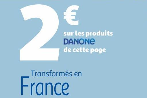 2€ sur les produits DANONe de cette page