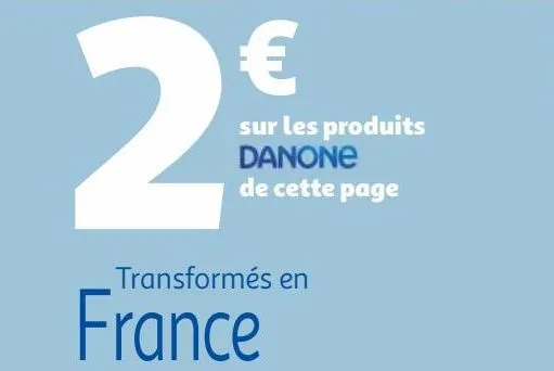 2€ sur les produits danone de cette page