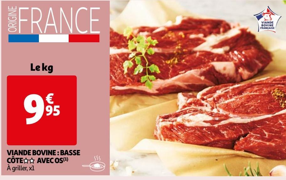 VIANDE BOVINE : BASSE CÔTE  AVEC OS