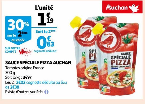 SAUCE SPÉCIALE PIZZA AUCHAN