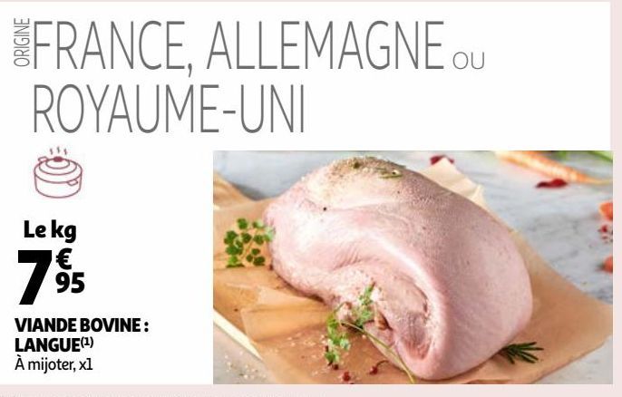 VIANDE BOVINE : LANGUE