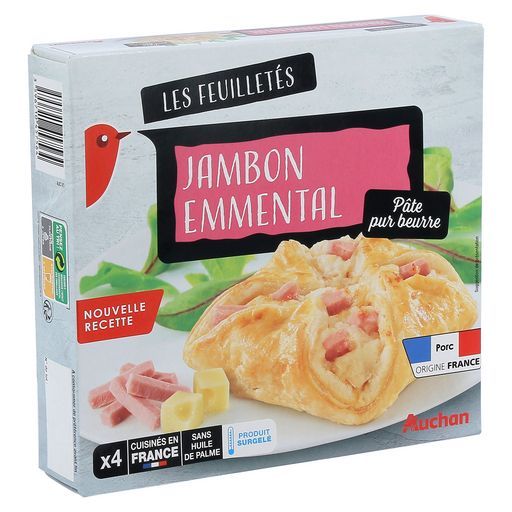 FEUILLETÉS JAMBON EMMENTAL SURGELÉS AUCHAN