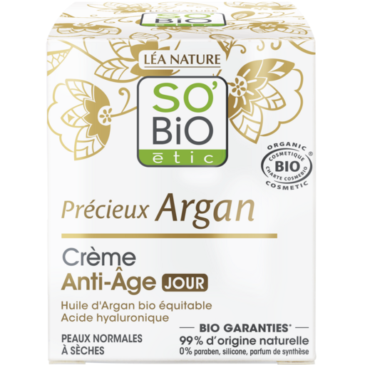 CRÈME ANTI-ÂGE PRÉCIEUX ARGAN SO'BIO ÉTIC