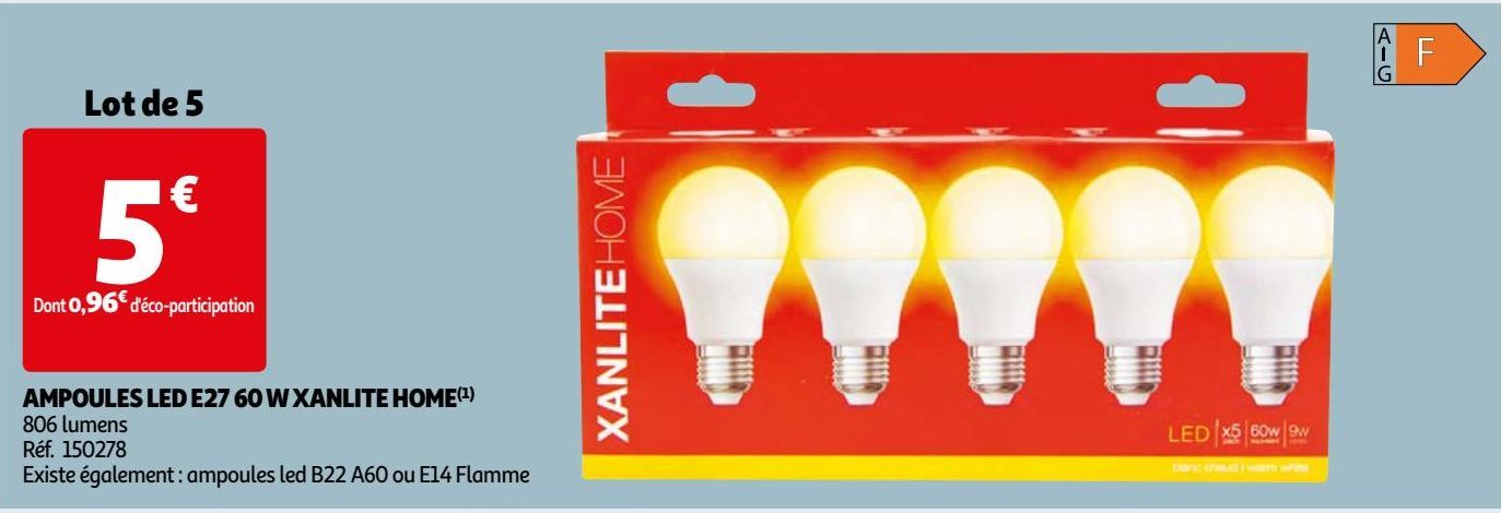 AMPOULES LED E27 60 W XANLITE HOME