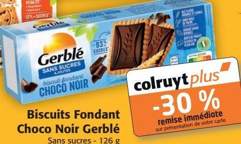Biscuits Fondant choco Noir Gerblé