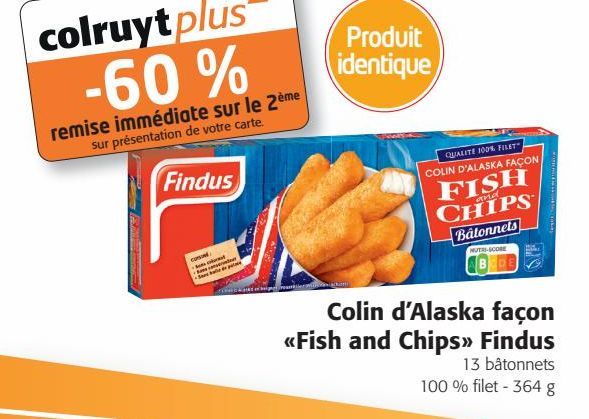 Colin d'Alaska façon «Fish and Chips» Findus