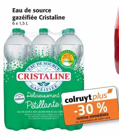 eau de source gazéifiée cristaline