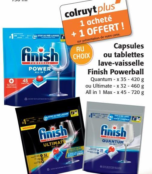 Capsules ou tablettes lave-vaisselle Finish Powerball