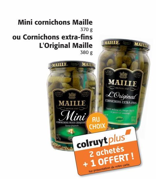 Mini cornichons Maille ou Cornichons extra-fins L'Original Maille
