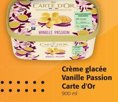 Crème glacée Vanille Passion Carte d'or