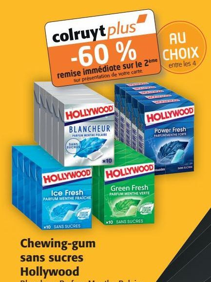 Chewing-gum sans sucres Hollywood 