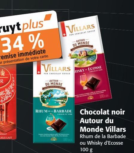 Chocolat noir Autour Monde Villars