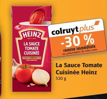 La sauce Tomate Cuisinée Heinz