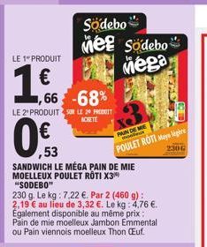 pain de mie Sodebo