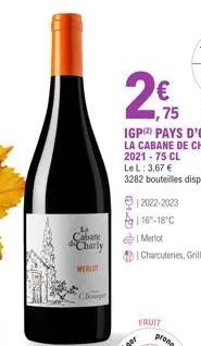 la  cabare  merlot  2015  75  fruit  