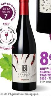 Note  par  wine  advisor  7  FRUIT  prononce  Puissant  F  N  CHATTAL  LANEGLY  TRADITION 