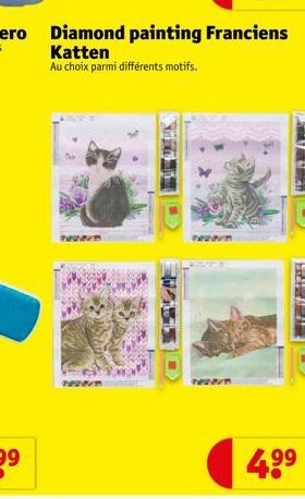 FRUM  Diamond painting Franciens Katten Au choix parmi différents motifs.  Team  T220/M  99 