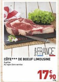 FRANCE  CÔTE*** DE BOEUF LIMOUSINE Agriller Au rayon Ubre-service  17%  Leka 