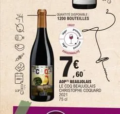 food  quantité disponible  1200 bouteilles  agar  fruit  personnalite  2021 75 d  60  aop beaujolais  le coq beaujolais  christophe coquard 