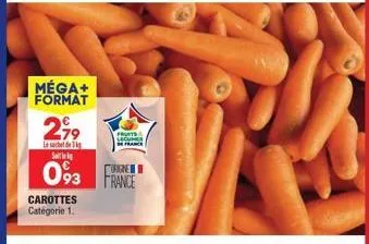 méga+ format  299  le sachet de g s  093  carottes catégorie 1.  t  legumes  france  france 