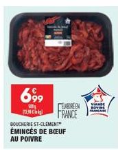 699  SO  BOUCHERIE ST-CLÉMENT  ÉMINCÉS DE BŒUF AU POIVRE  VIANOC  ÉLABORE EN BOVINE FRANCE 