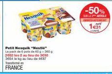 Nesquik  Petit Nesquik "Nestle" Le pack de pots de 60g 300g 2062 les 2 au eu de 3000 3E64 le kg au lieu de 4€87 Transforme en  FRANCE  -50%  SALE ARTICL IMMEDIATEMENT  1631  UNITE 