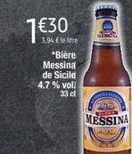 €30 3,94 € le lette *Bière Messina de Sicile 4.7 % vol;  33 cl  MEM  MESSINA  white 