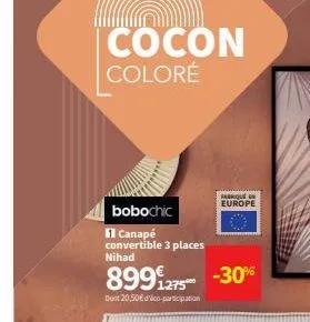 cocon  coloré  bobochic  1 сапарé convertible 3 places nihad  fabrique europe  8991275 -30%  dont 20,50€ dico-participation  