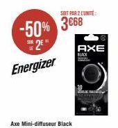 -50% 3868 25 Energizer  SOIT PAR 2 L'UNITÉ  AXE BLACK 