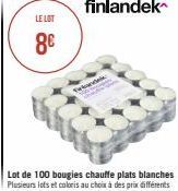 LE LOT  8€  Tebande  Lot de 100 bougies chauffe plats blanches Plusieurs lots et coloris au choix à des prix différents 