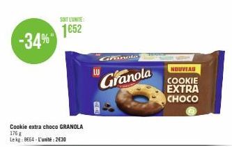 -34%  SEIT LUNITE:  1652  Granolo  Granola  NOUVEAU COOKIE EXTRA CHOCO 