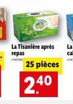 La Tisanière après  repas  N  2.40  25 pièces 