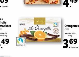 FAIRTRADE  Les Orangetter  Orangettes  5012 Mercredi 12/10 200 g  36⁹  69 